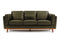 Valencia Artisan Top Grain Leather Wide Three Seats Sofa, Olive Green