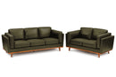 Valencia Artisan Top Grain Leather Wide Three Seats Sofa, Olive Green