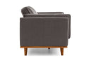 Valencia Artisan Top Grain Leather Wide Three Seats Sofa, Modern Grey