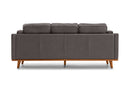 Valencia Artisan Top Grain Leather Wide Three Seats Sofa, Modern Grey