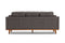 Valencia Artisan Top Grain Leather Wide Three Seats Sofa, Modern Grey