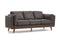 Valencia Artisan Top Grain Leather Wide Three Seats Sofa, Modern Grey