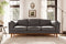 Valencia Artisan Top Grain Leather Wide Three Seats Sofa, Modern Grey