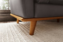 Valencia Artisan Top Grain Leather Wide Three Seats Sofa, Modern Grey