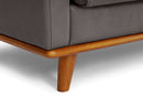 Valencia Artisan Top Grain Leather Wide Three Seats Sofa, Modern Grey