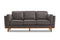 Valencia Artisan Top Grain Leather Wide Three Seats Sofa, Modern Grey
