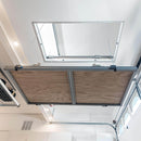 Close-up of the control panel and remote, highlighting the easy-to-use features for operating the Auxx Attic Lift