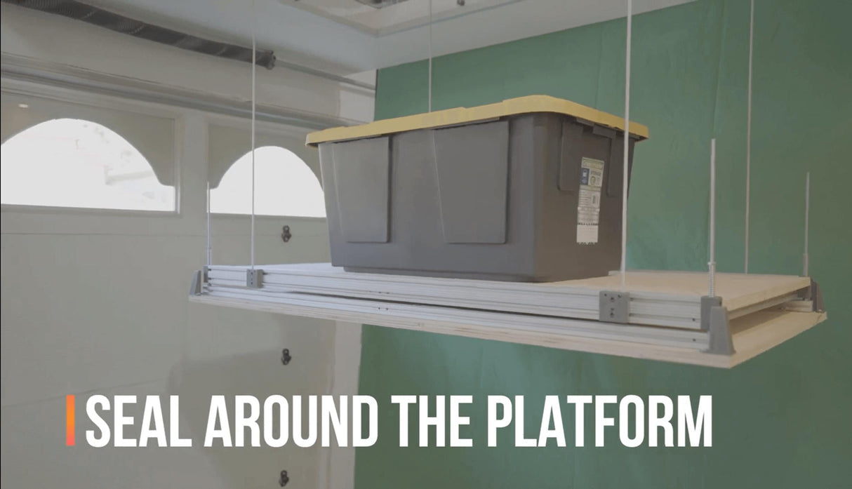 Angled view of the platform, showcasing its sturdy design and secure cable support system