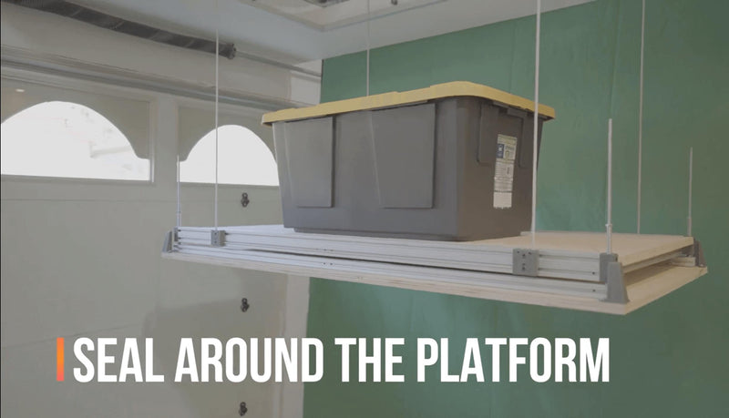 Angled view of the platform, showcasing its sturdy design and secure cable support system
