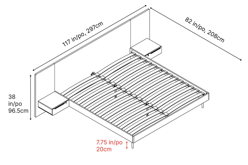 Valencia Ava Wood King Bed, Walnut Stain