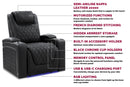 Valencia 2025 New Oslo Luxury Home Theater Seating Row of 2, Onyx