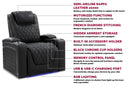 Valencia 2025 New Oslo Luxury Home Theater Seating Row of 5 Loveseat Left, Onyx