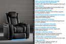 Valencia 2025 New Tuscany Slim Ultimate Luxury Leather Home Theater Seating Row of 5, Onyx