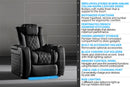 Valencia 2025 New Tuscany Ultimate Luxury Heat & Ventilation Leather Home Theater Seating Row of 2, Onyx
