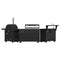 FORNO All’Aperto Outdoor Kitchen Set - 87,600 BTU Gas Grill with 4 Burners + Side Burner, Gas Pizza Oven, Sink Module/Beverage Center with Black Sintered Stone Countertop