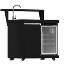 FORNO All’Aperto Outdoor Kitchen Set - 87,600 BTU Gas Grill with 4 Burners + Side Burner, Gas Pizza Oven, Sink Module/Beverage Center with Black Sintered Stone Countertop