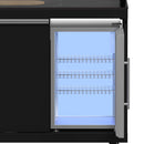 FORNO All’Aperto Outdoor Kitchen Set - 99,600 BTU Gas Grill with 5 Burners + Side Burner, Gas Pizza Oven, Sink Module/Beverage Center with Black Sintered Stone Countertop