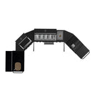 FORNO All’Aperto Outdoor Kitchen Set - 99,600 BTU Gas Grill with 5 Burners + Side Burner, Gas Pizza Oven, Sink Module/Beverage Center with Black Sintered Stone Countertop