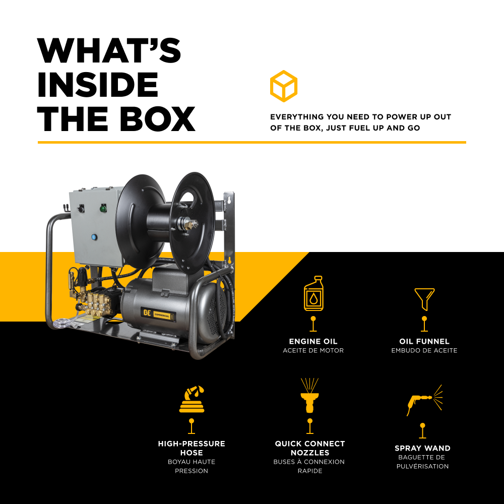 BE Power 3,000 PSI 4.0 GPM 7.5 HP Electric Pressure Washer with 7.5 HP - 3 Phase Baldor Motor and General Triplex Pump - X-2775FW3GENHT4