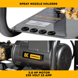 BE Power 2,000 PSI 4.0 GPM 5.0 HP Electric Pressure Washer with Baldor Motor and AR Triplex Pump - X-2050FW1A