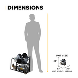 BE Power 2,000 PSI 4.0 GPM 5.0 HP Electric Pressure Washer with Baldor Motor and General Triplex Pump - X-2050FW3GENHT2