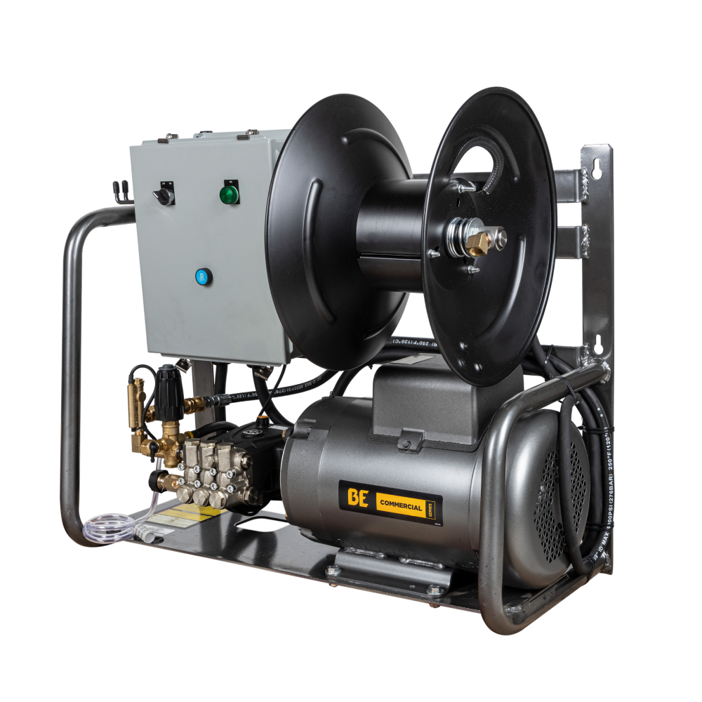 BE Power 3,000 PSI 4.0 GPM 7.5 HP Electric Pressure Washer with 7.5 HP - 3 Phase Baldor Motor and General Triplex Pump - X-2775FW3GENHT2