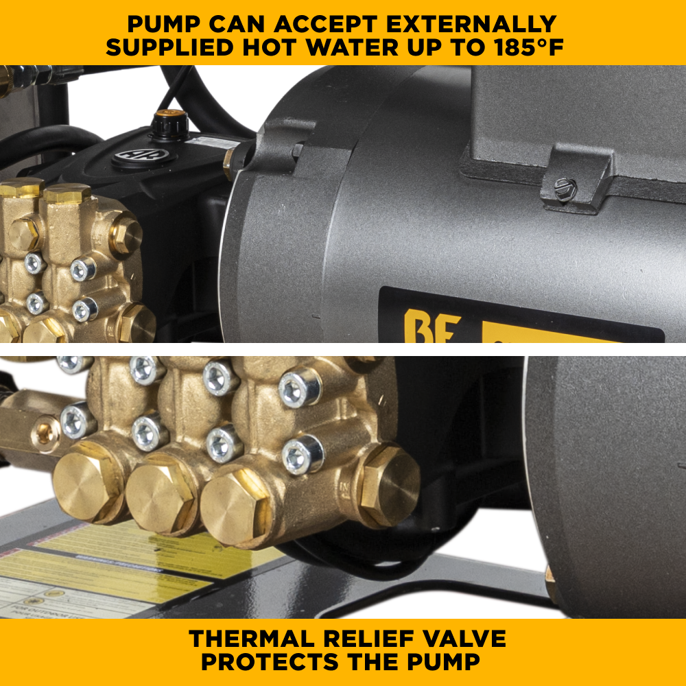 BE Power 3,000 PSI 4.0 GPM 7.5 HP Electric Pressure Washer with 7.5 HP - 3 Phase Baldor Motor and General Triplex Pump - X-2775FW3GENHT4