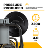 BE Power 3,200 PSI 4.0 GPM 10 HP Electric Pressure Washer with 10 HP - 3 Phase Baldor Motor and General Triplex Pump - X-3010FW3GENHT