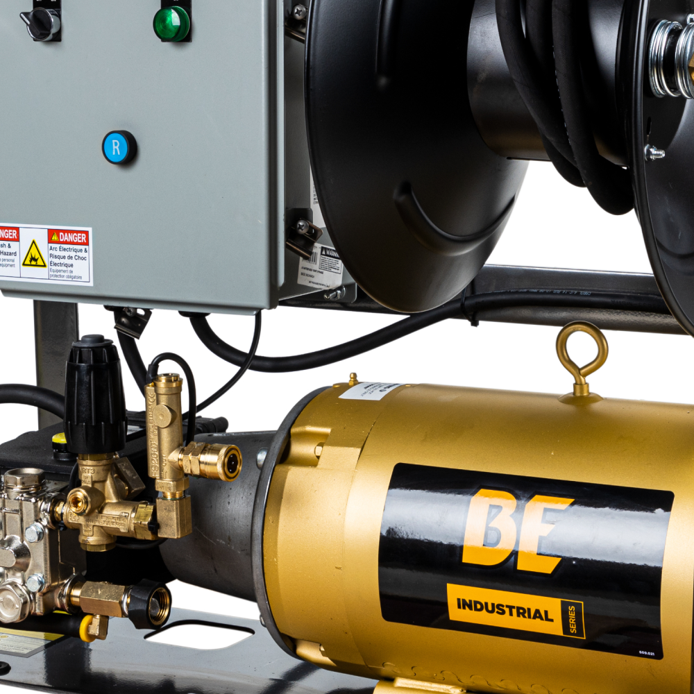 BE Power 3,200 PSI 4.0 GPM 10 HP Electric Pressure Washer with 10 HP - 3 Phase Baldor Motor and General Triplex Pump - X-3010FW3GENHT