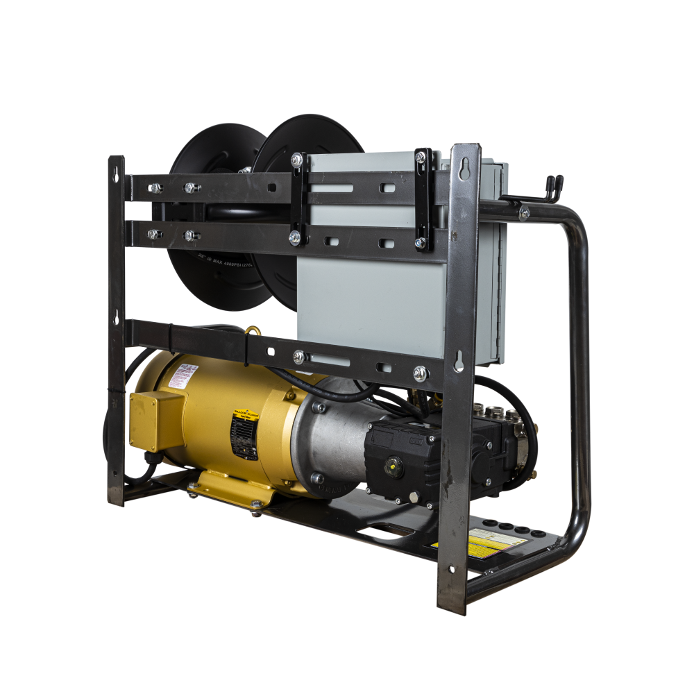 BE Power 3,200 PSI 4.0 GPM 10 HP Electric Pressure Washer with 10 HP - 3 Phase Baldor Motor and General Triplex Pump - X-3010FW3GENHT