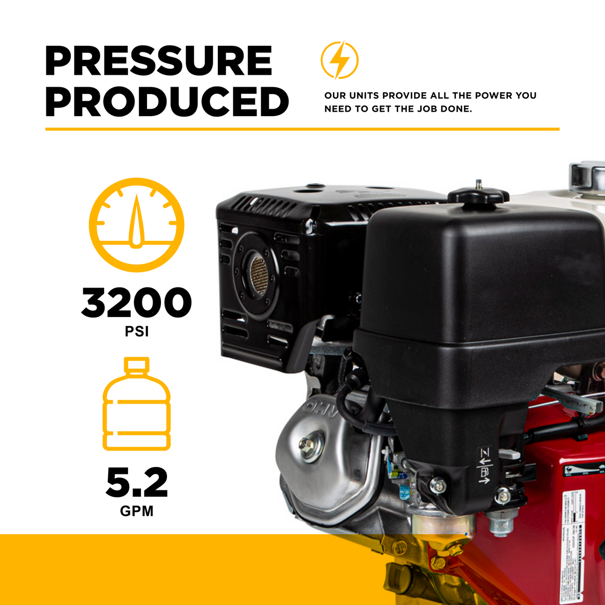 BE Power 3,200 PSI 5.2 GPM Truck Mount Cold Water Gas Pressure Washer - B3213HTBCS