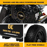 BE Power 3,400 PSI 2.5 GPM Cold Water Gas Pressure Washer - B3475PX