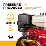 BE Power 4,200 PSI 4.2 GPM Cold Water Gas Pressure Washer - B4213HAAS