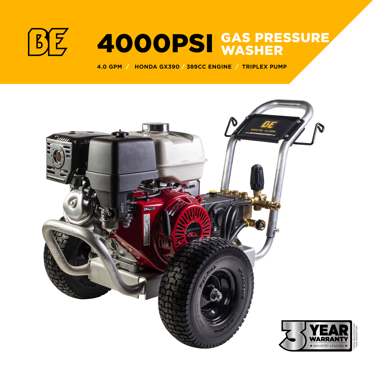 BE Power 4,200 PSI 4.2 GPM Cold Water Gas Pressure Washer - B4213HABGS