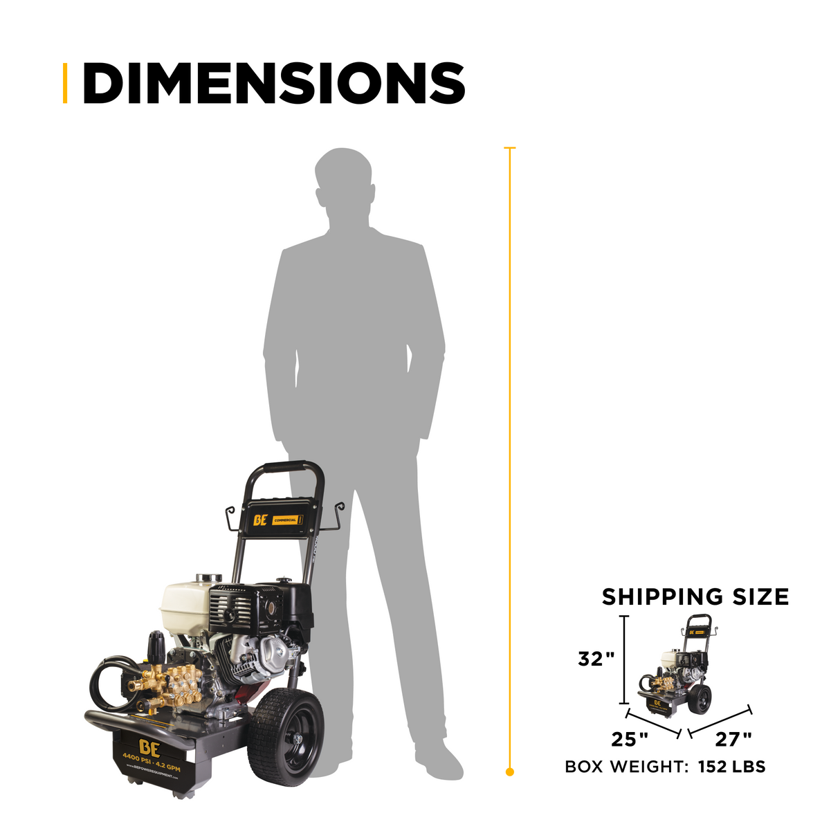 BE Power 4,200 PSI 4.2 GPM Cold Water Gas Pressure Washer - B4213HGS