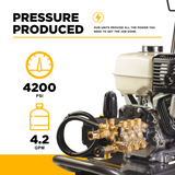 BE Power 4,200 PSI 4.2 GPM Cold Water Gas Pressure Washer - B4213HGS