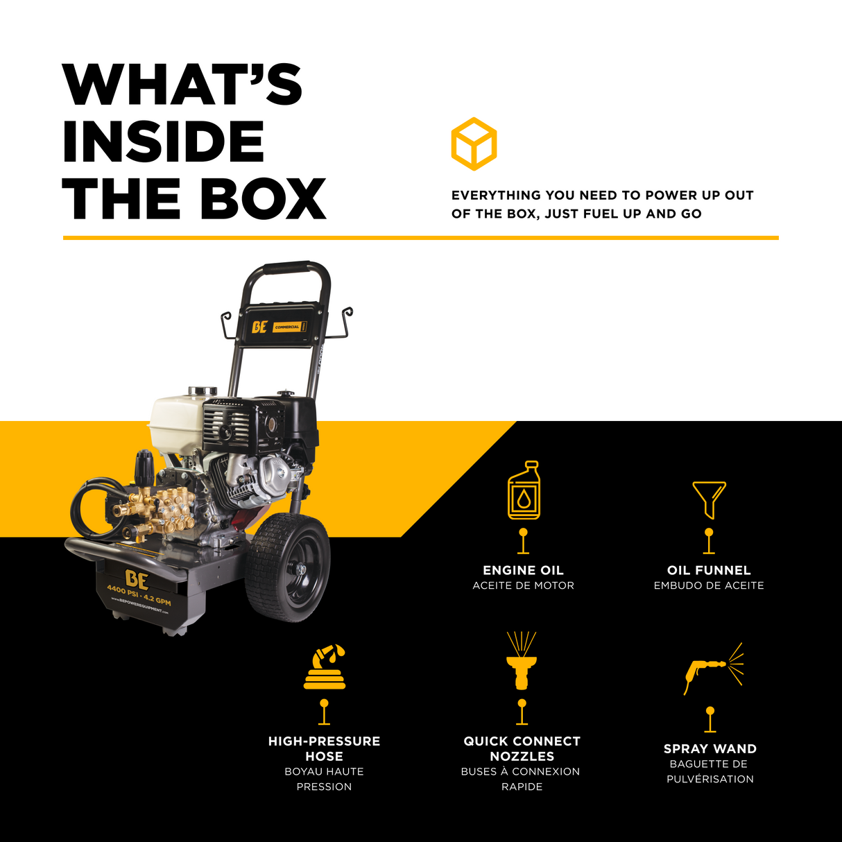 BE Power 4,200 PSI 4.2 GPM Cold Water Gas Pressure Washer - B4213HGS