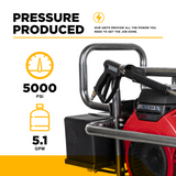 BE Power 5,000 PSI 5.0 GPM Cold Water Gas Pressure Washer - PE-5024HWEBCOM