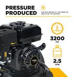 BE Power 3,200 PSI 2.5 GPM Cold Water Gas Pressure Washer - BE327PX