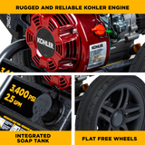 BE Power 3,400 PSI 2.5 GPM Cold Water Gas Pressure Washer - BE3465KX