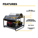 BE Power 3,500 PSI - 8.5 GPM Hot Water Pressure Washer Honda GX690 Engine and AR Triplex Pump - HW3524HA12V