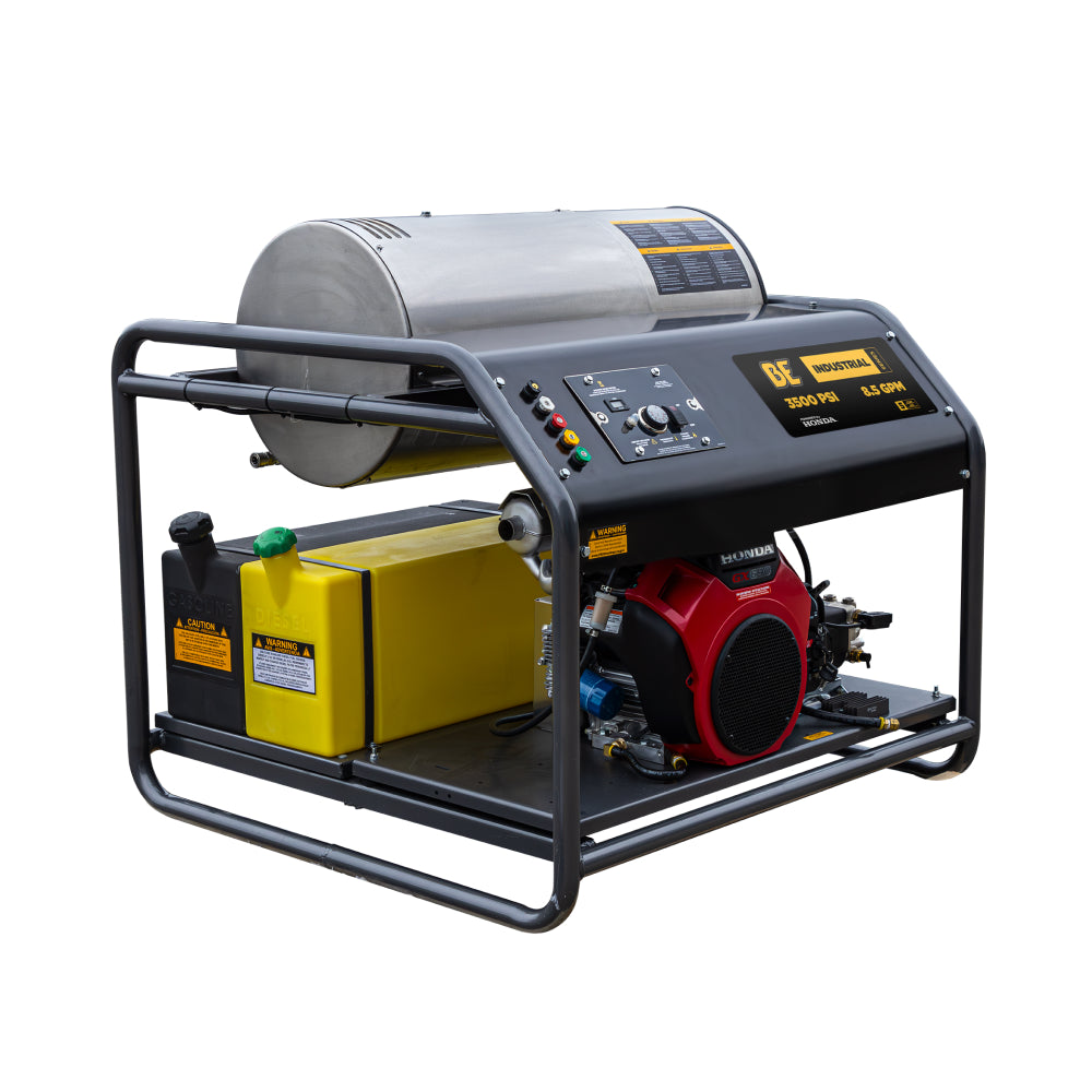 BE Power 3,500 PSI - 8.5 GPM Hot Water Pressure Washer Honda GX690 Engine and AR Triplex Pump - HW3524HA12V