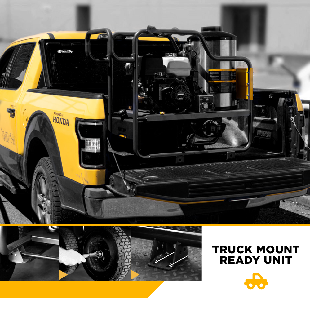 BE Power 3,500PSI 5.6GPM Hot Water Pressure Washer Honda GX690 Engine and General Triplex Pump - HW3524HG12V