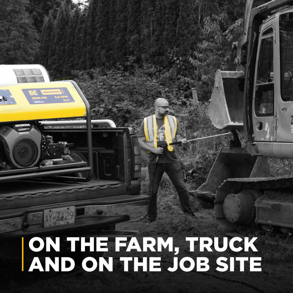 BE Power 3,500PSI 5.6GPM Hot Water Pressure Washer Honda GX690 Engine and General Triplex Pump - HW3524HG12V