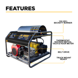 BE Power 3,500PSI 5.6GPM Hot Water Pressure Washer Honda GX690 Engine and General Triplex Pump - HW3524HG12V