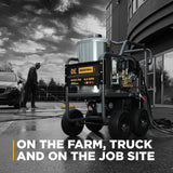 BE Power 4,000 PSI - 4.0 GPM Hot Water Pressure Washer with Honda GX390 Engine and Belt Driven General Triplex Pump - HW4013HBG