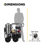 BE Power 4,000 PSI - 4.0 GPM Hot Water Pressure Washer with Honda GX390 Engine and Belt Driven General Triplex Pump - HW4013HBG