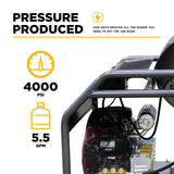 BE Power 4,000 PSI - 5.5 GPM Hot Water Pressure Washer with Honda GX690 Engine and AR Triplex Pump - HW4024HA12V