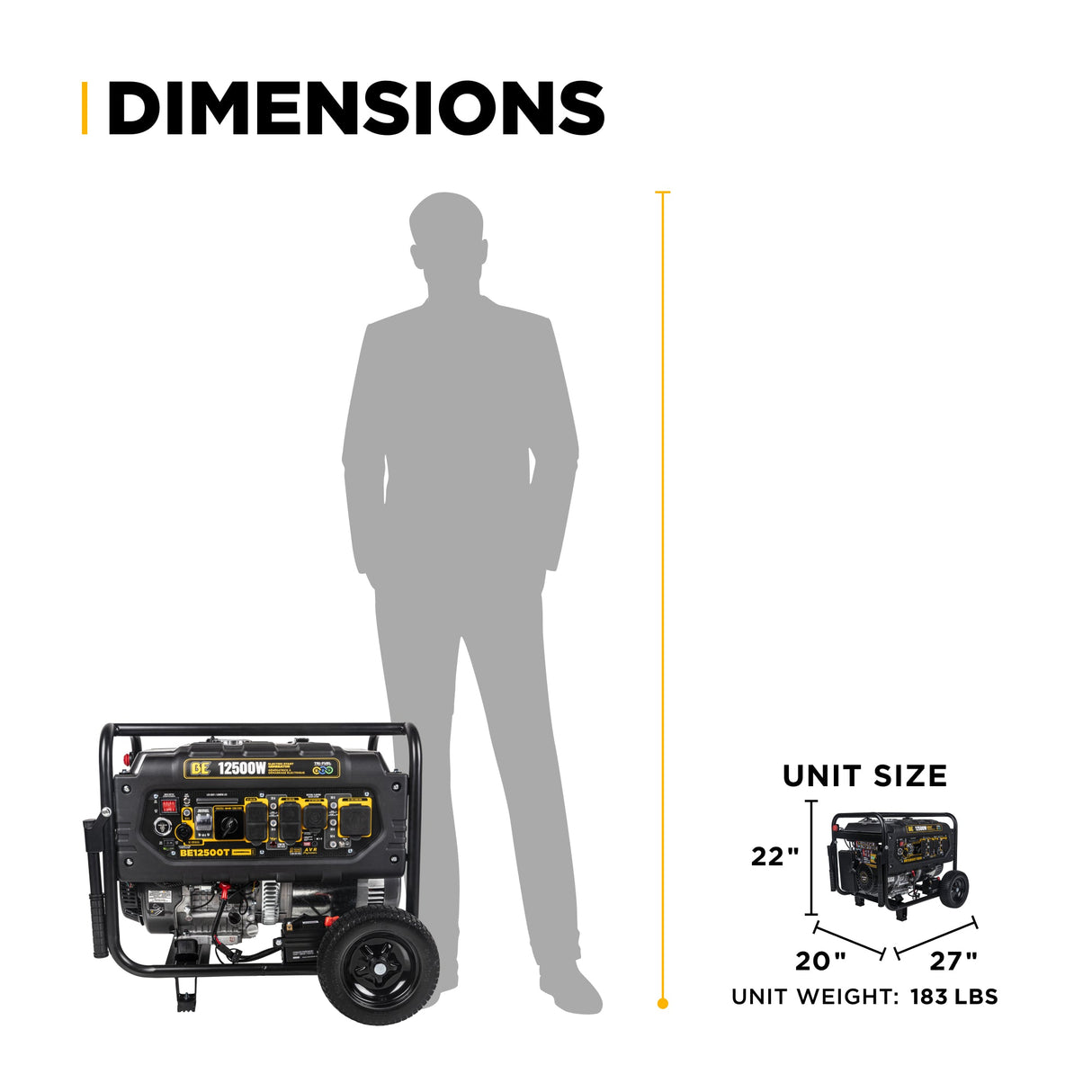 BE Power 12,500 Watt Tri-Fuel Generator - BE12500T
