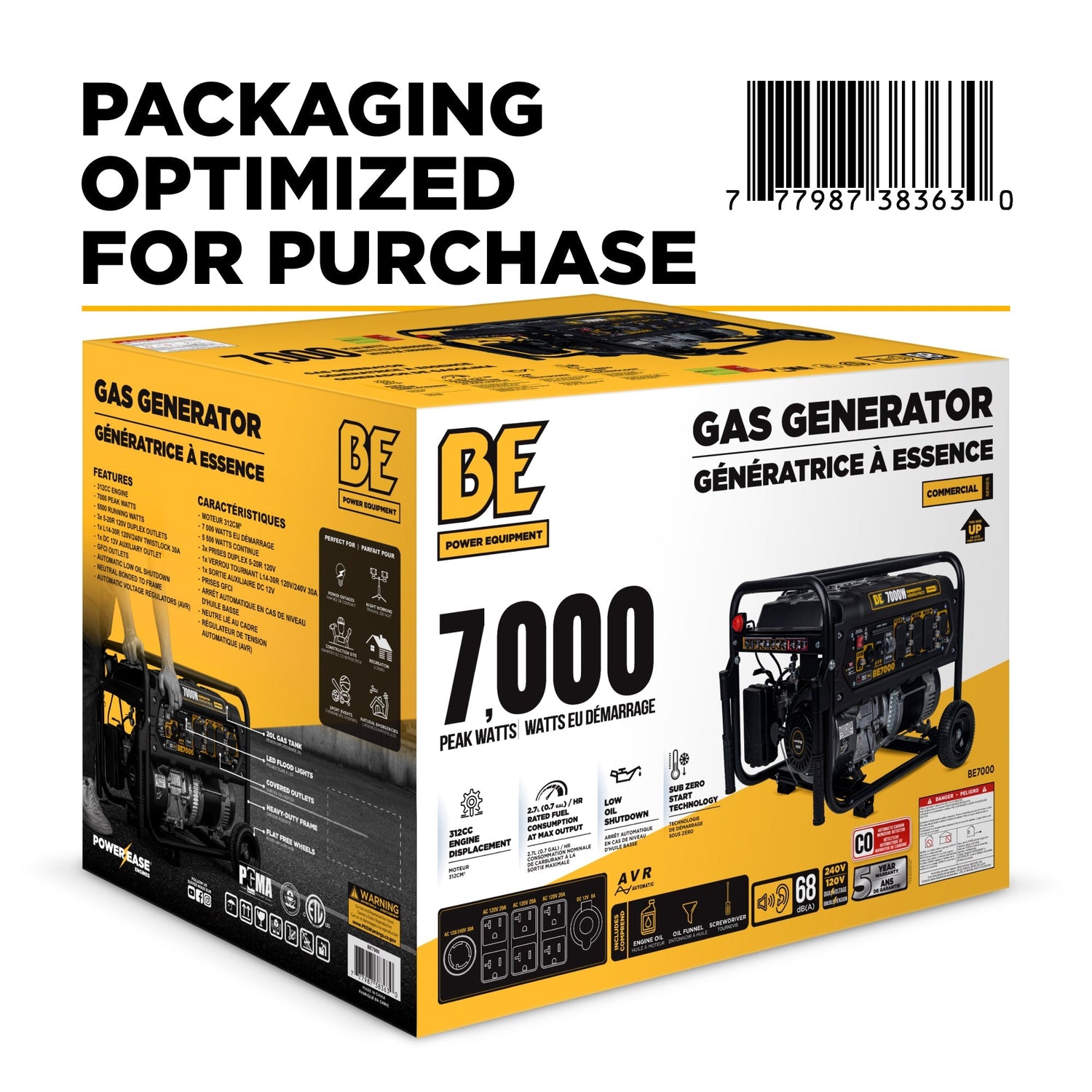 BE Power 7,000 Watt Generator - BE7000